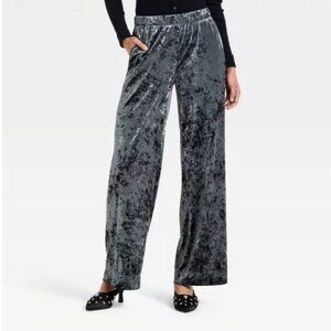 Crushed Velour Pull-On Pants